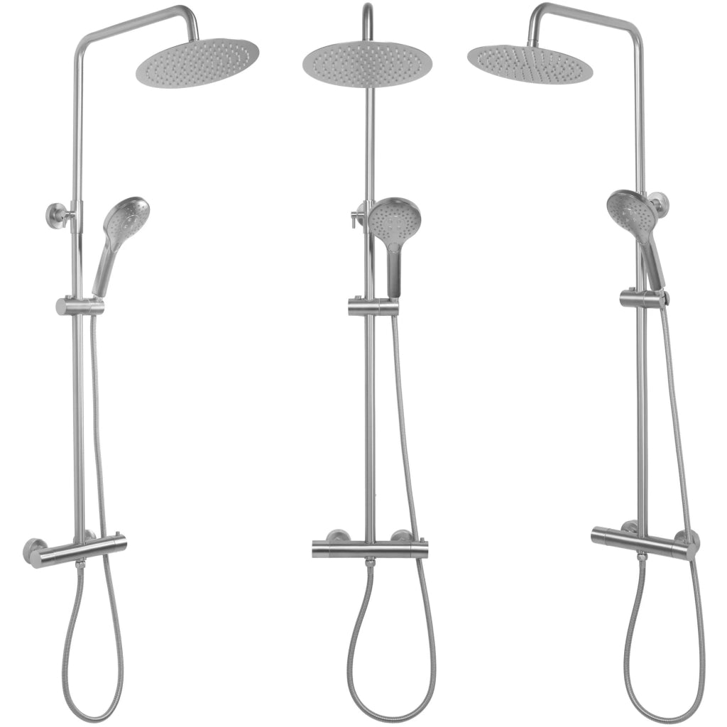 Set Doccia Con Termostato Rea Vincent Nickel Brush Inox