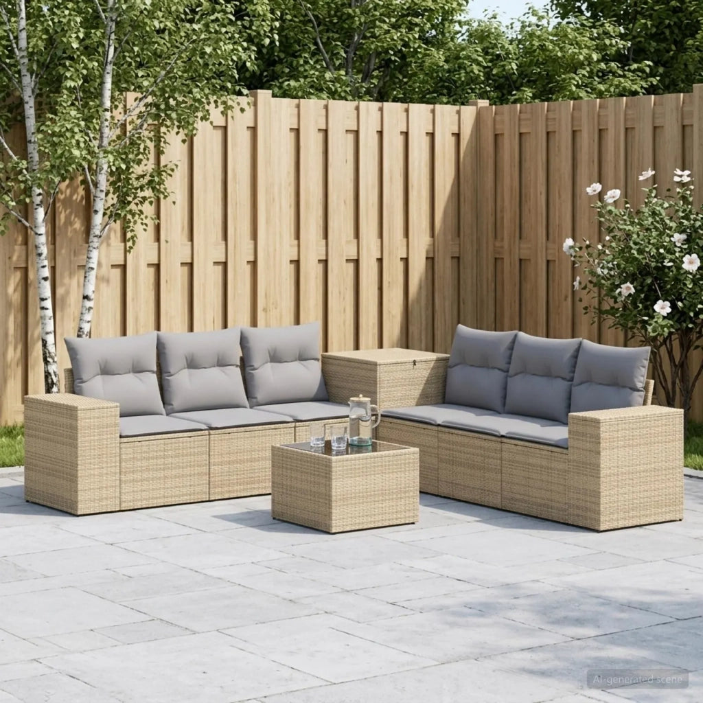 Set di divani 8 pz Beige e Grigio Chiaro 3448501