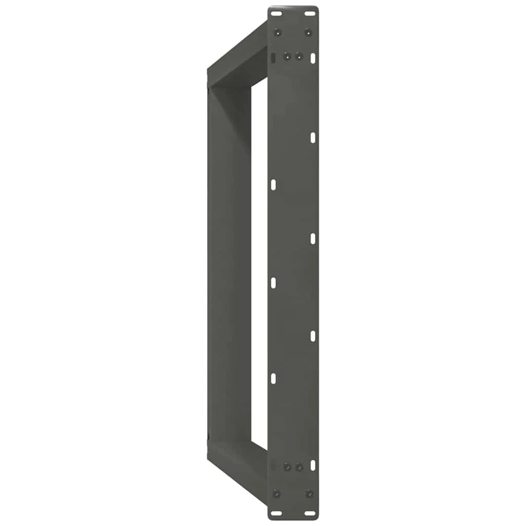 Set di 2 gambe per tavolo da pranzo a forma di U 70 x 72-73 cm con piedini regolabili design moderno in acciaio antracite 02_0057074