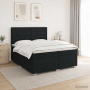 Letto box spring con materasso Nero 200 x 200 cm Tessuto 3454952