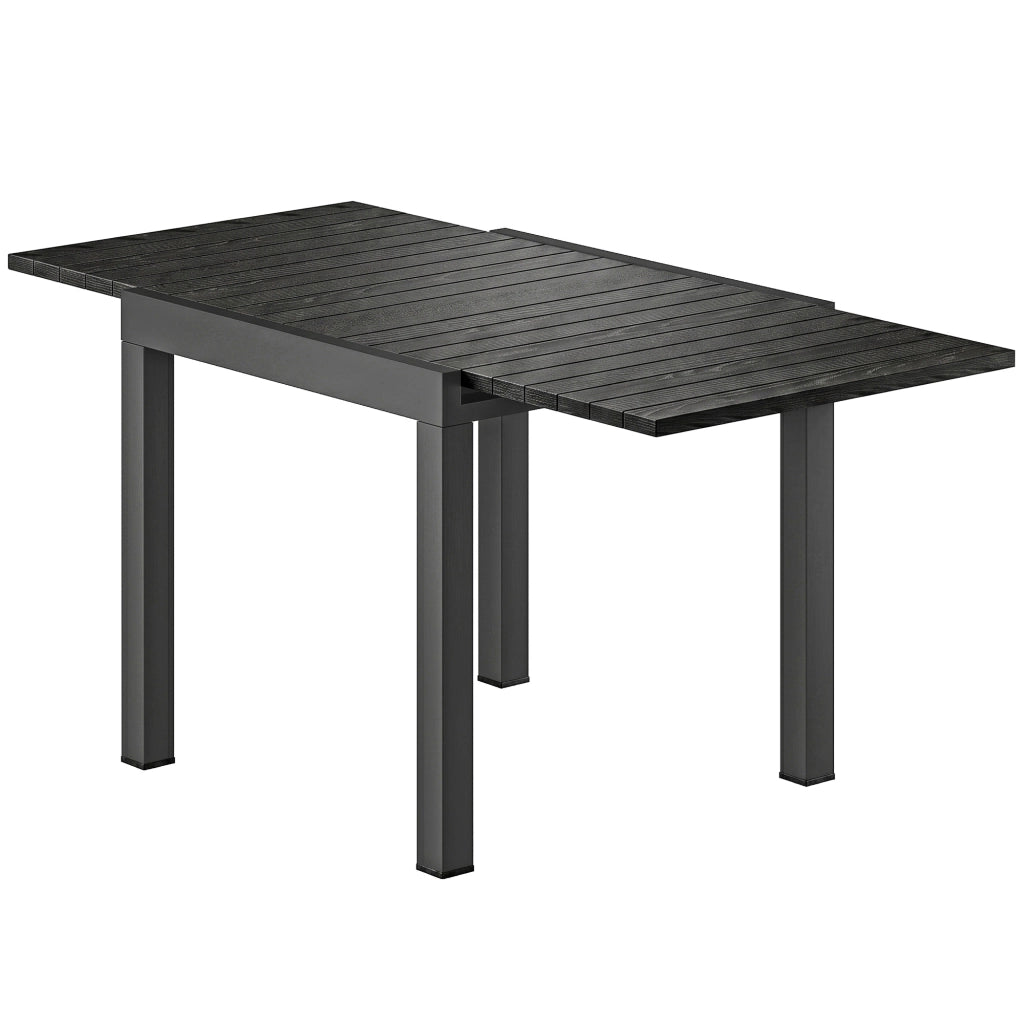 Tavolo da pranzo allungabile esterno ¨C zephmum ¨C effetto legno, nero, 80x160 cm