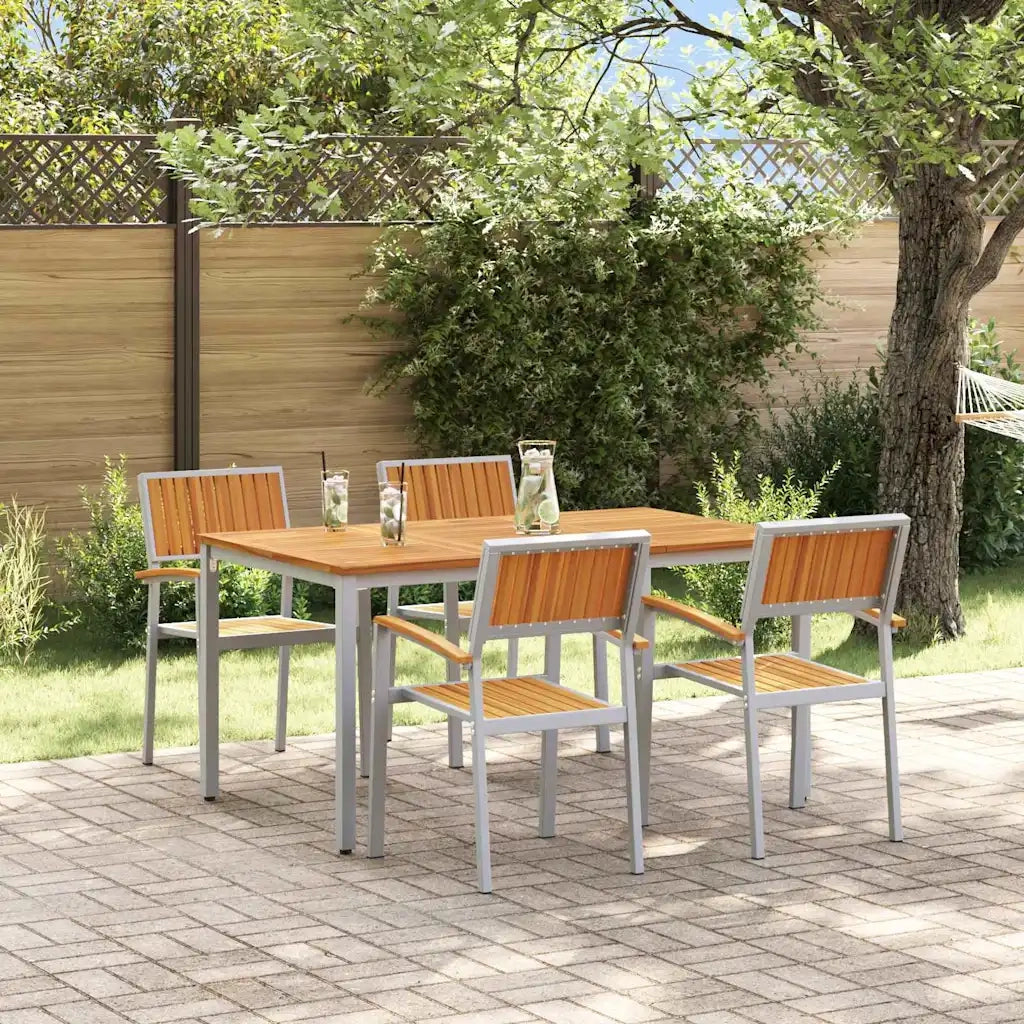 Set da Pranzo per Giardino 5 pcs Grigio 3284423