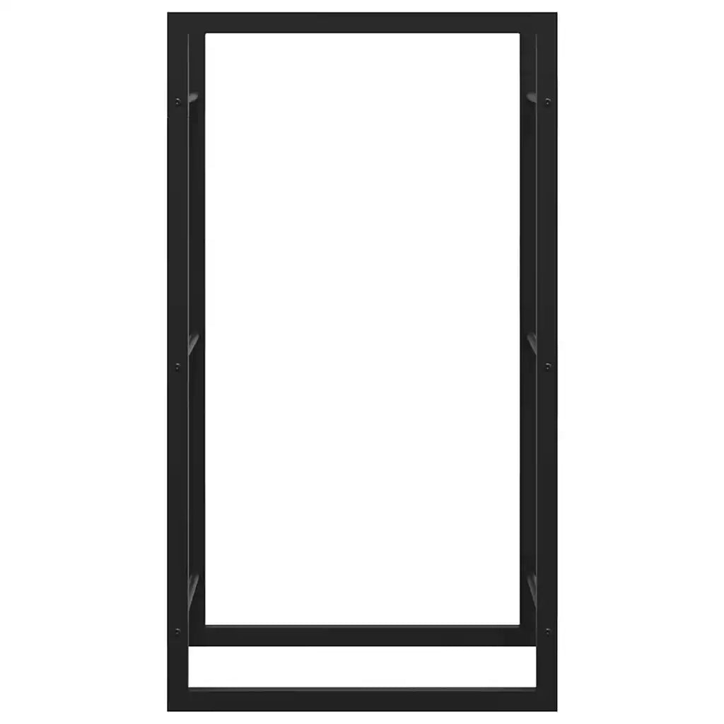 Portalegna Nero Opaco 50x28x94 cm Acciaio 350305