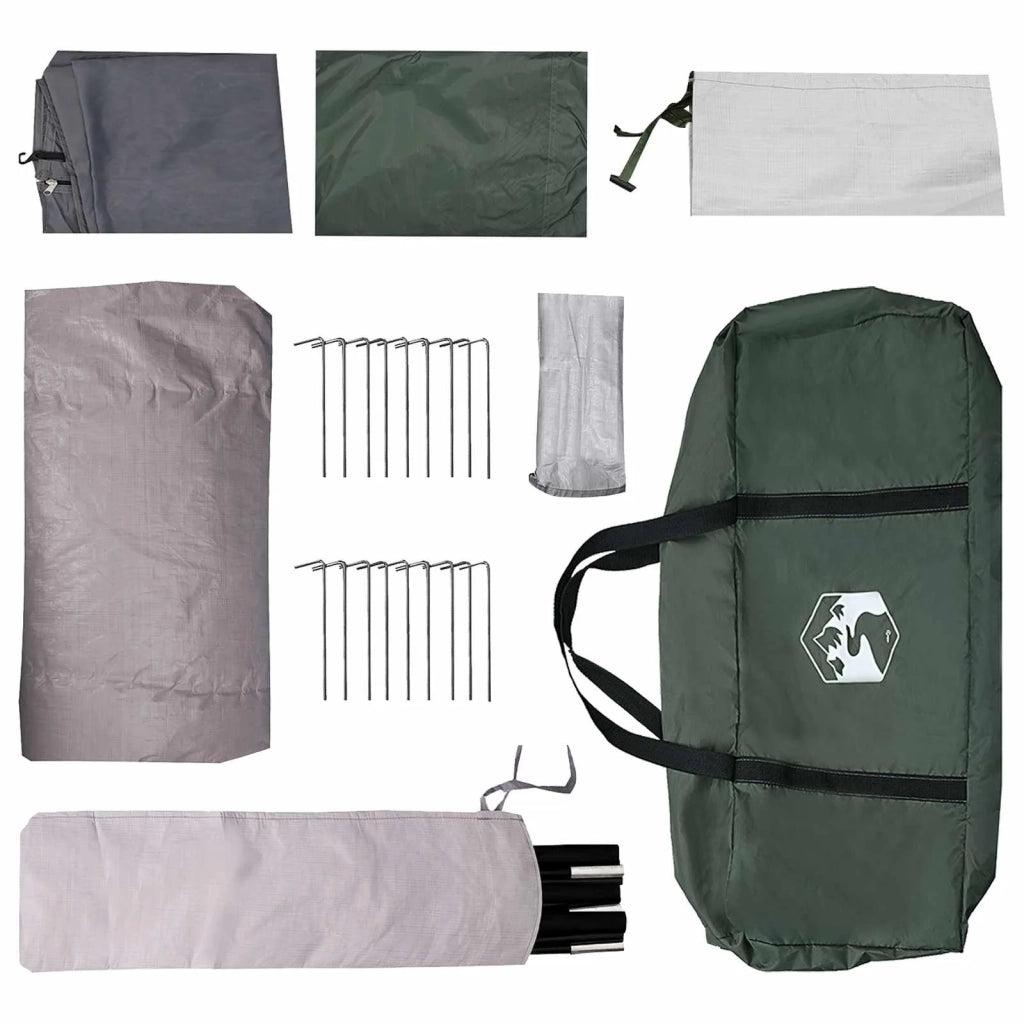 Tenda a tunnel Verde militare 8 persone Poliestere e Acciaio 42028660