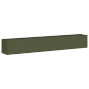 Fioriera | Cassetta per fiori | Vaso Verde Oliva 280x40x40 cm in Acciaio Laminato a Freddo