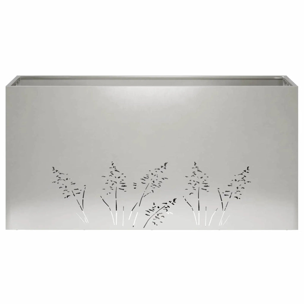 Vaso da giardino Argento 100 x 20 x 49 cm Acciaio Inox 8005856