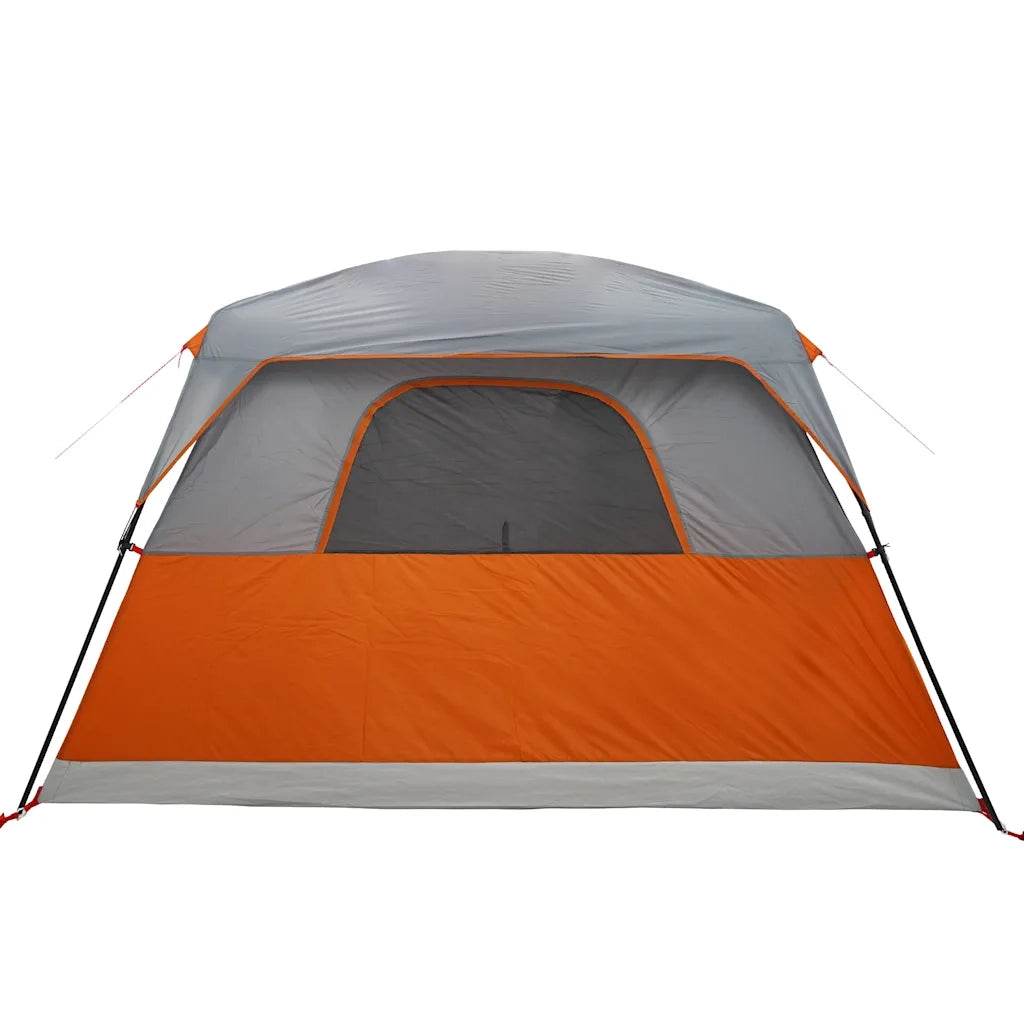 Tenda da Campeggio a Cabina 4 Persone-Tenda per Escursionismo Arancione Impermeabile