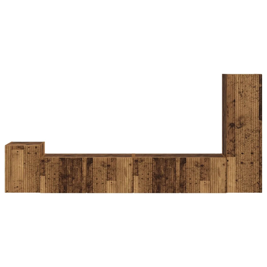 Set mobile TV 3 pz-Credenza per TV Legno vecchio Legno multistrato 277042