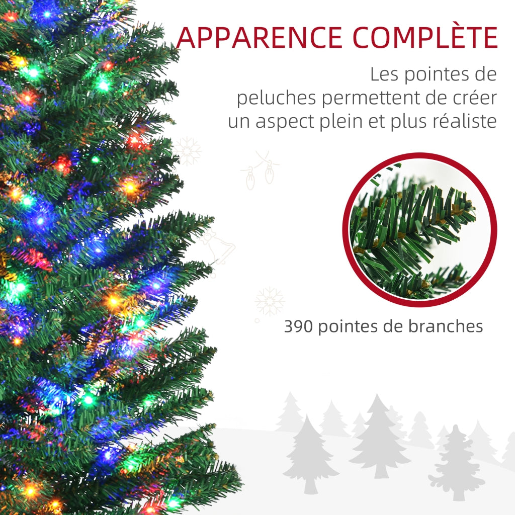 Albero di Natale Artificiale Illuminato ¨C zephmum ¨C Verde 180cm 150 Luci 390 Rami Base Acciaio