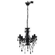 Lampadario in Cristallo con 5 Lampadine Nero CFW7591317