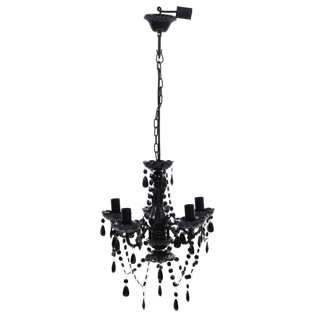 Lampadario in Cristallo con 5 Lampadine Nero CFW7591317