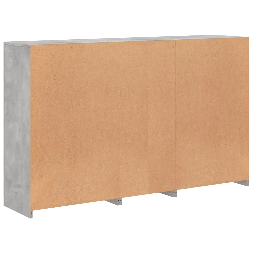 Credenza con Luci LED-Buffet-Armadio da cucina Grigio Cemento 162x37x100 cm 658730
