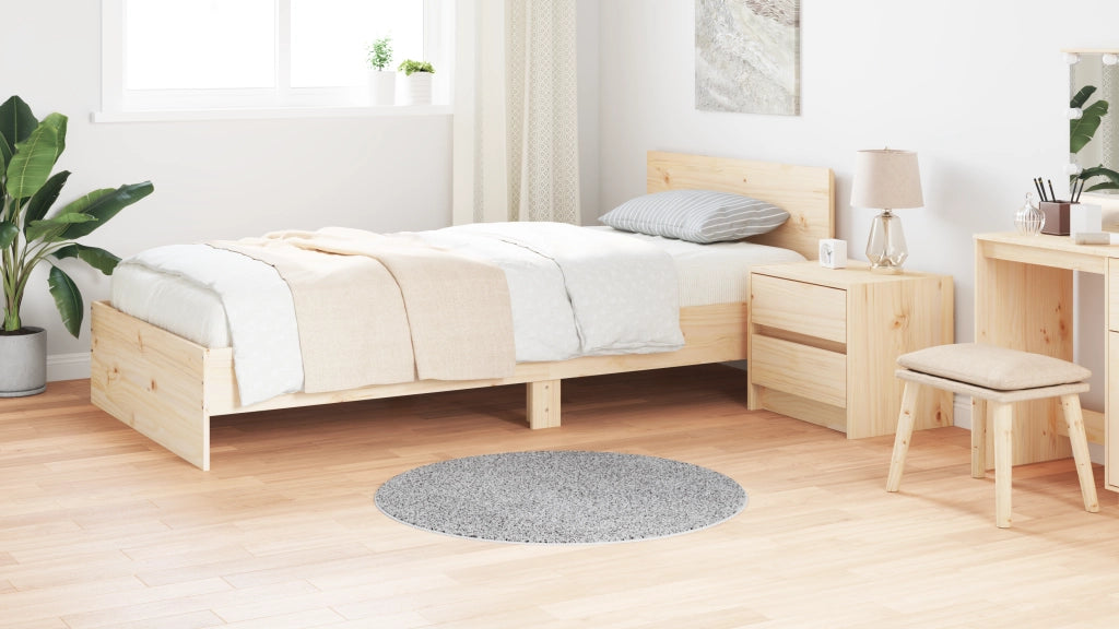Tappeto Shaggy con Fondo in Lattice Grigio Ã˜90 cm
