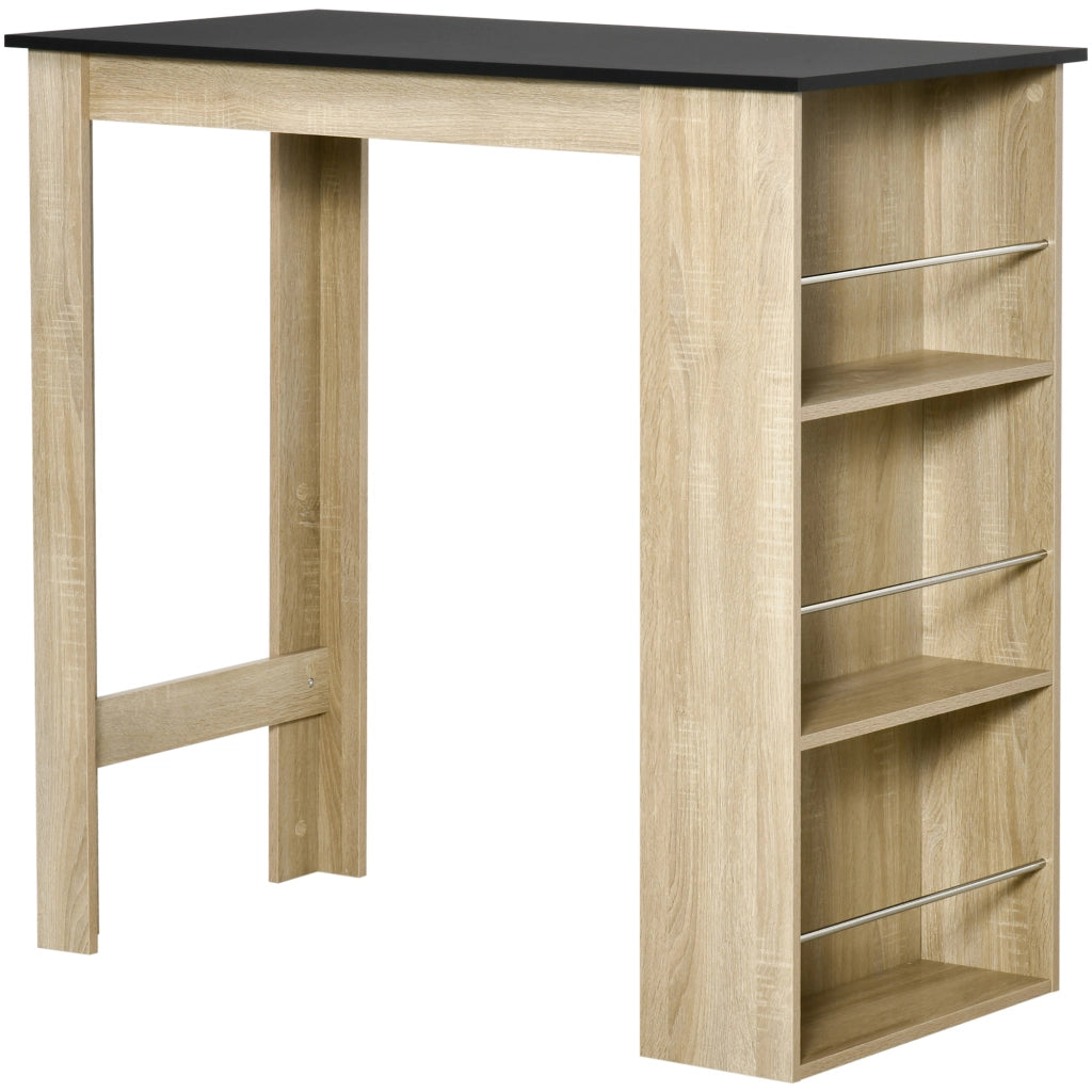 Tavolo da bar ¨C zephmum ¨C 112x57x106 cm effetto quercia chiaro nero