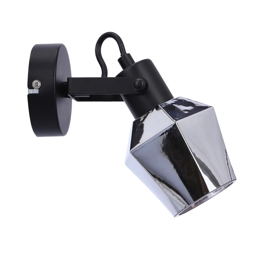 Applique da parete Candellux Randi nero vetro fumé E14 15W