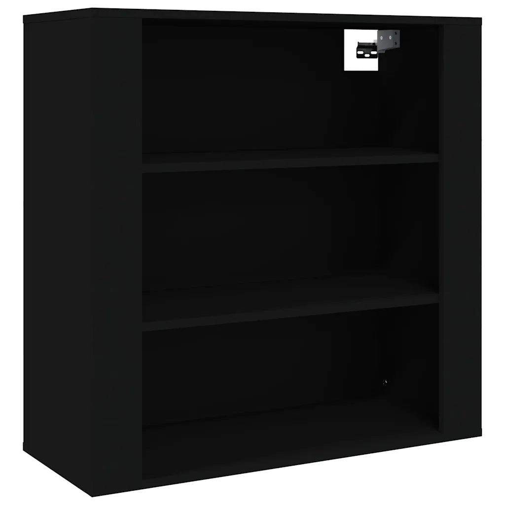Armadietto a Muro | Mobile a Parete Nero 80x33x80 cm in Legno Multistrato