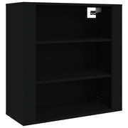 Armadietto a Muro | Mobile a Parete Nero 80x33x80 cm in Legno Multistrato