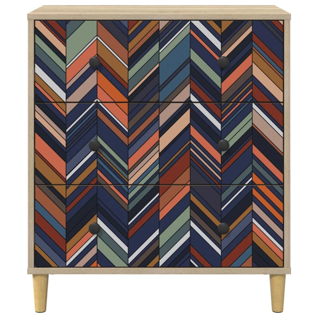 Cassettiera OMMEN Stampa geometrica 66 x 36,5 x 75 cm Sonoma 8007359