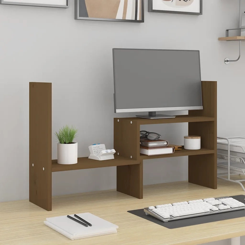 Supporto Monitor ambra (39-72)x17x43 cm Legno Massello di Pino 814012