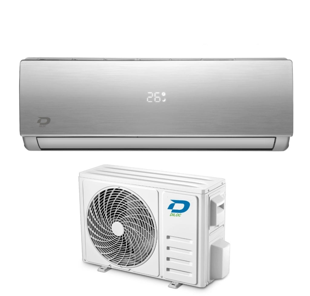 Climatizzatore Condizionatore Diloc Inverter serie JESSICA SILVER 18000 Btu D.JESSICA 18000SLV R-32 Wi-Fi Integrato Argento Classe A++/A+++
