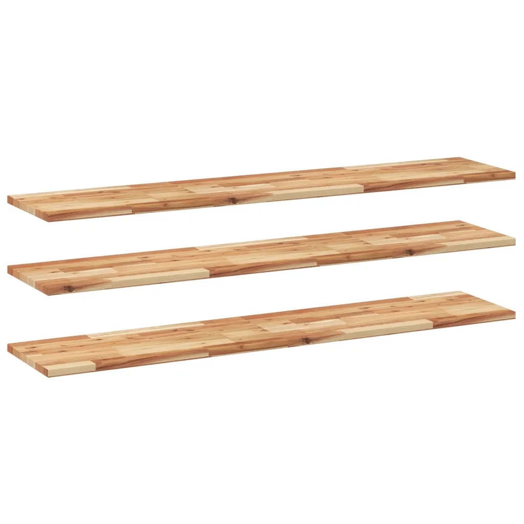 Mensole da Parete 3 pz 160x30x2 cm Legno Acacia Rifinito a Olio 3279549