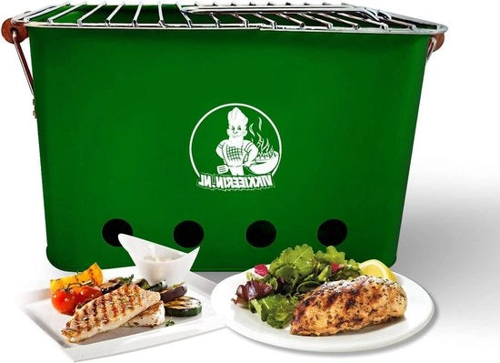 Griglia da Barbecue Portatile - Facile da Trasportare - BBQ Leggero - Mini Barbecue Quadrato - 25 cm x 43 cm x 26 cm.