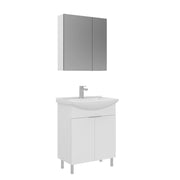 Set mobile lavabo con specchio (2 pezzi) "Purus 65" - 65 x 50 x 83 cm - Bianco