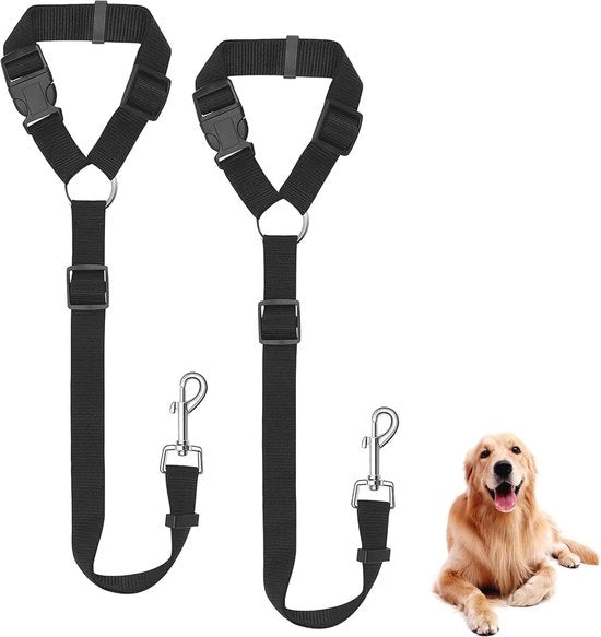 Cintura di sicurezza per cani adattabile 2 pezzi - Cinturoni di sicurezza per animali domestici