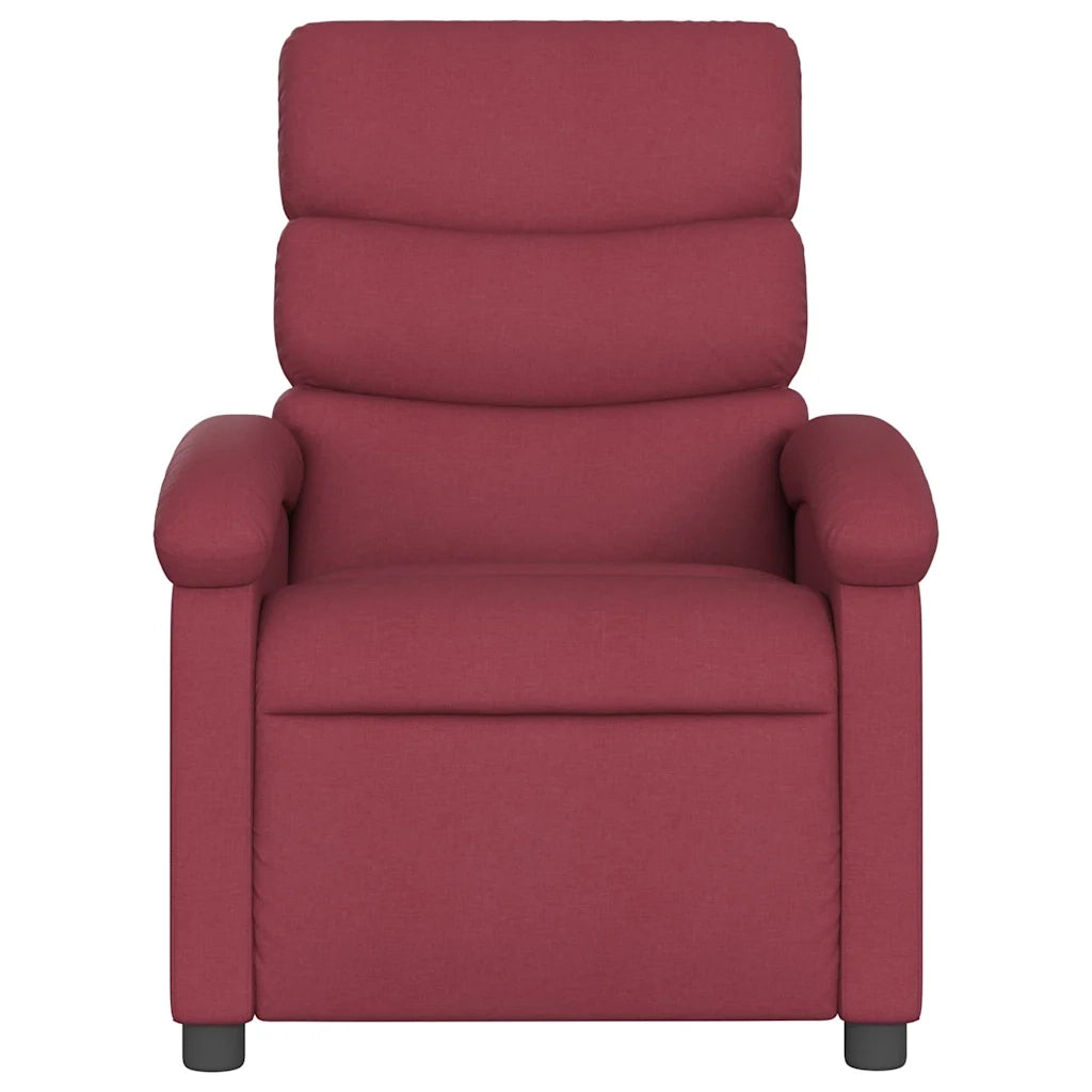 Poltrona Massaggiante | Sedia Relax Reclinabile Elettrica Rosso Vino Tessuto