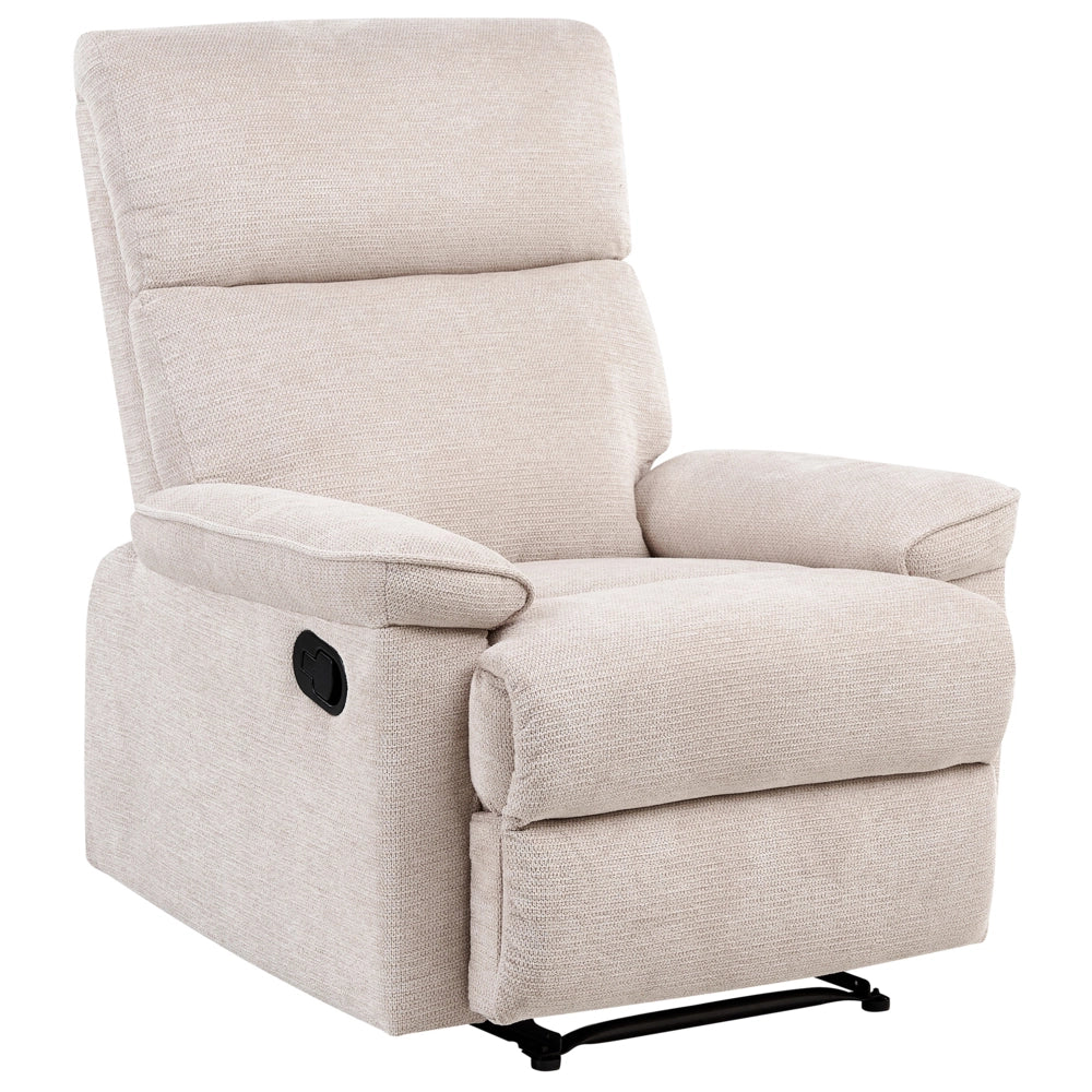 Poltrona reclinabile in tessuto con poggiapiedi Beige Poliestere Stile moderno contemporaneo
