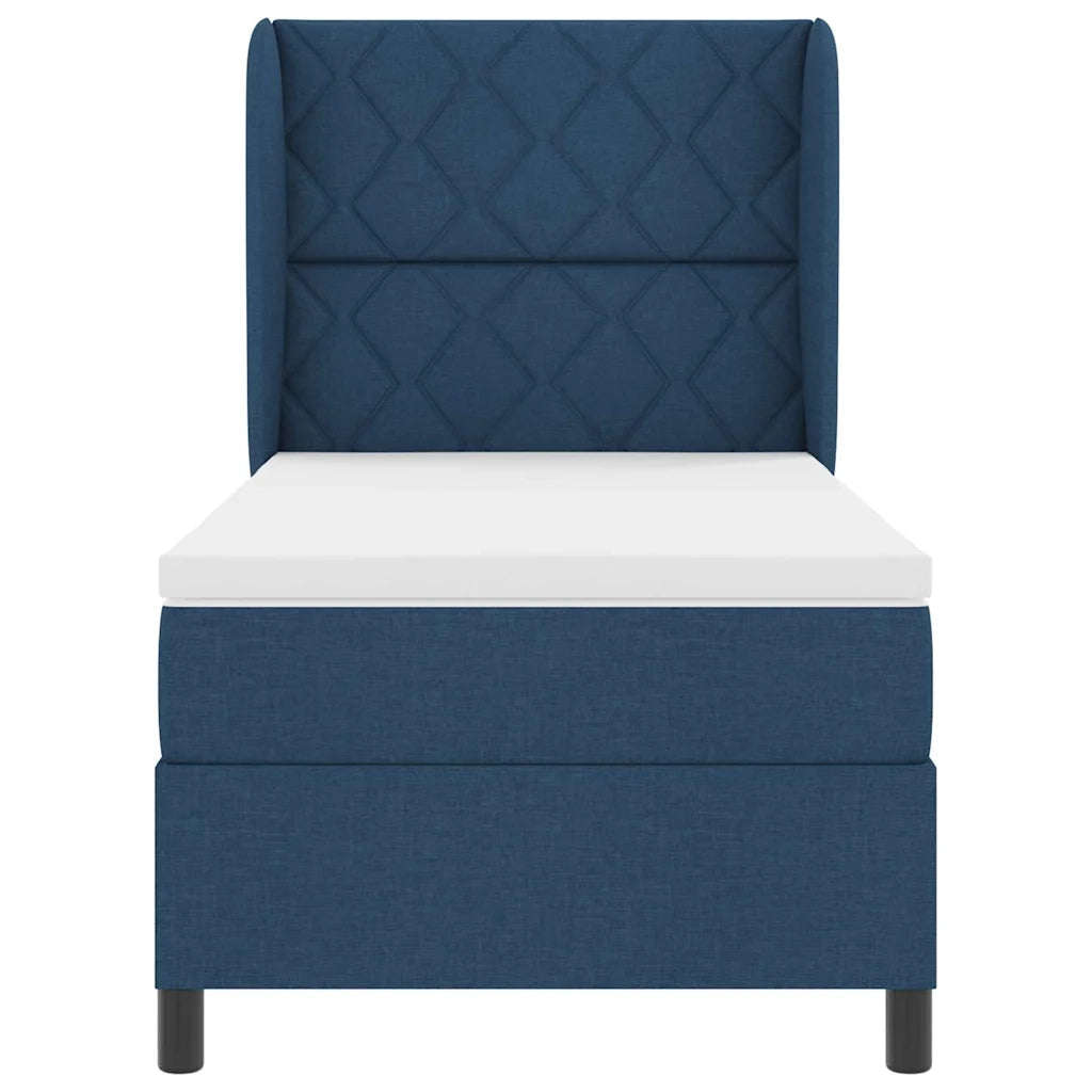 Letto a molle con testiera Blu 90 x 200 cm Tessuto 3340612
