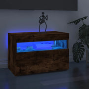 Mobile Porta TV con Luci LED-Mobile per TV-Credenza TV Rovere Fumo 60x35x40 cm