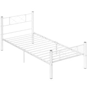 Letto singolo con testiera alta e contenitore ¨C Zephmum ¨C Acciaio bianco 90x200 cm