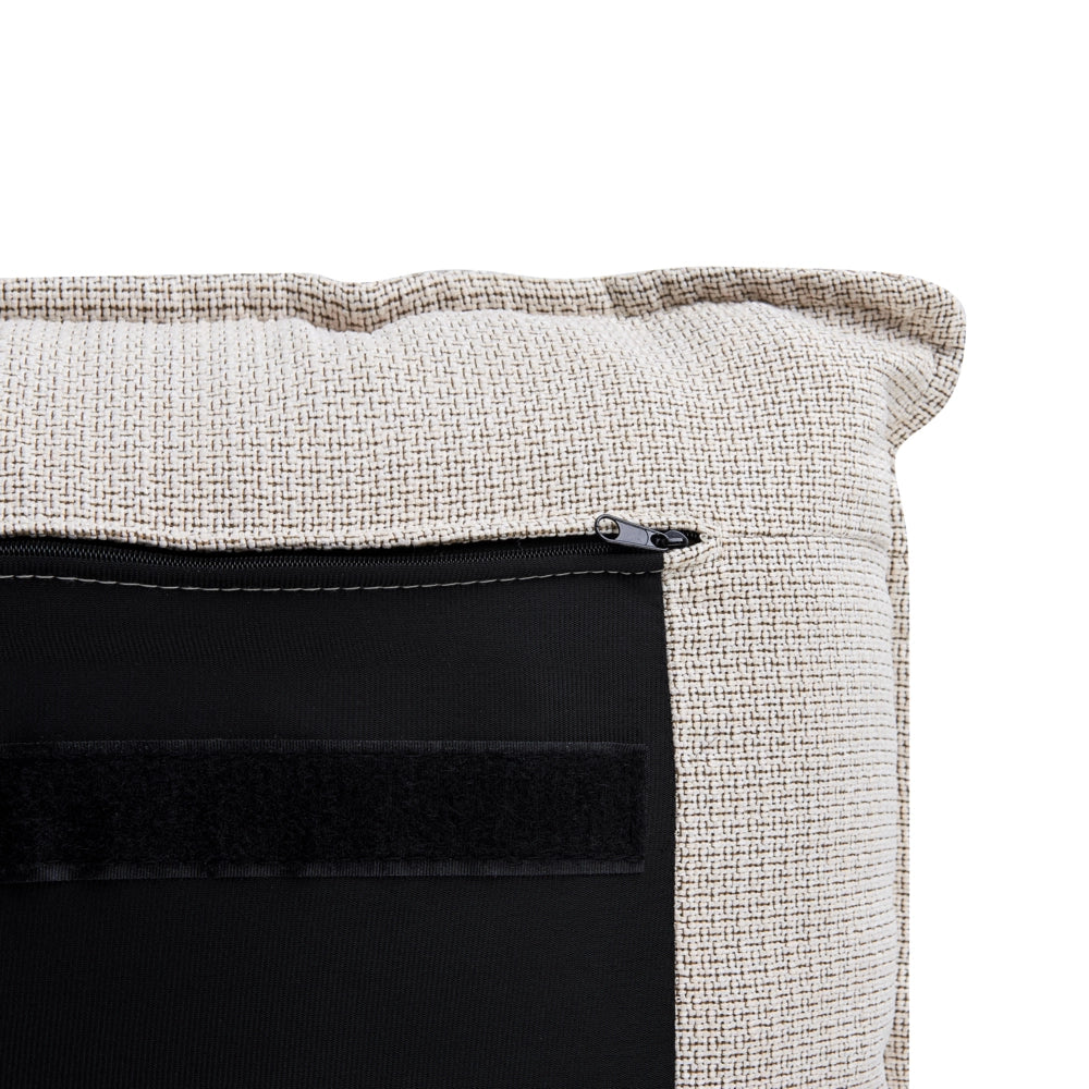 Letto matrimoniale in tessuto beige con contenitore 160 x 200 cm camera da letto moderna