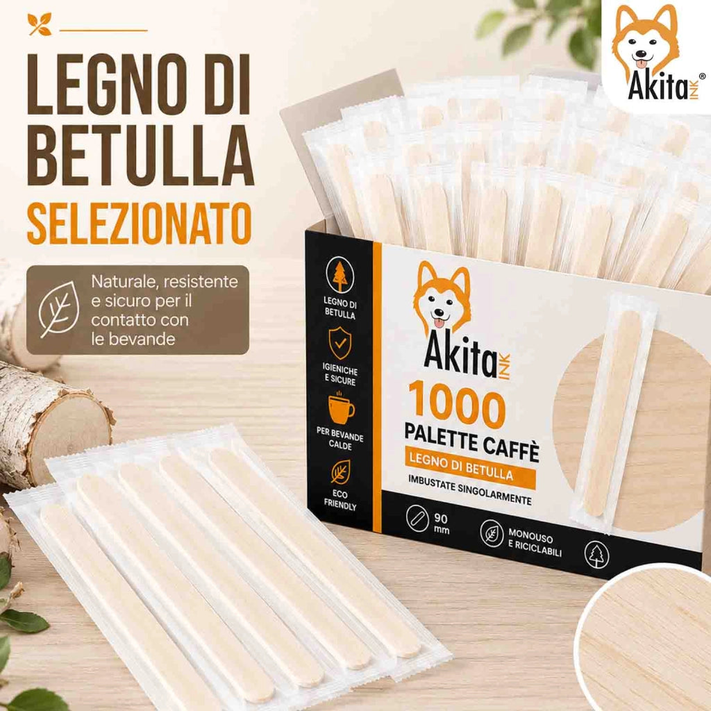 Akitaink 1000 Palette Caffe Legno Biodegradabili