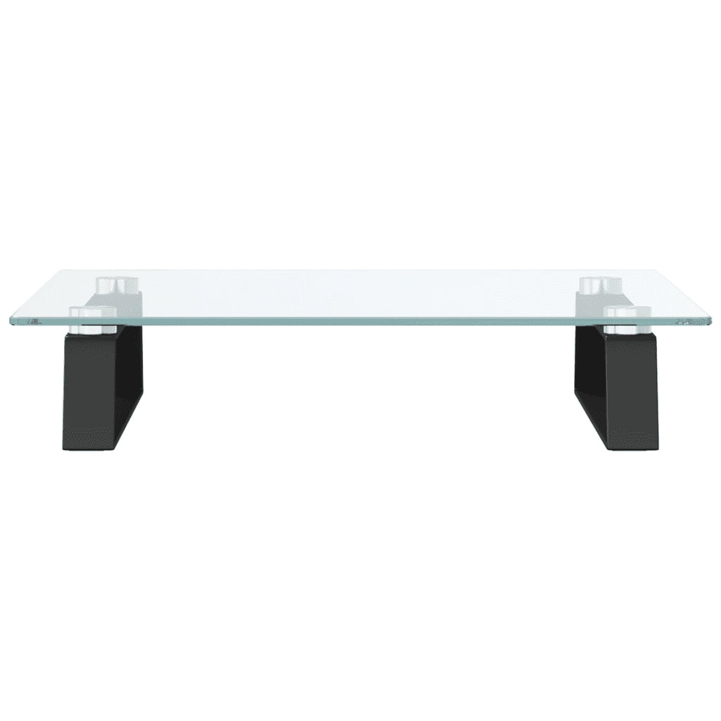 Supporto per Monitor Nero 40x35x8cm Vetro Temperato e Metallo 374227