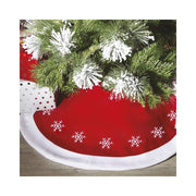 Trade Shop - Tappeto Gonna Copertura Base Albero Di Natale 105cm Rosso Decorazioni Natalizie -