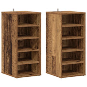 Scarpiere 2 pz | Mobile per scarpe Legno Antico 32x35x70 cm in Legno Multistrato