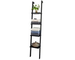 Pannello MDF in bambù - ripiano - libreria - 4 piani - design semplice - 33 cm x 180 cm x 23 cm