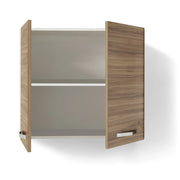 Pensile per cucina componibile da 80 cm con 2 ante linea MAKA, realizzata in legno 100% MADE IN ITALY, colore Noce