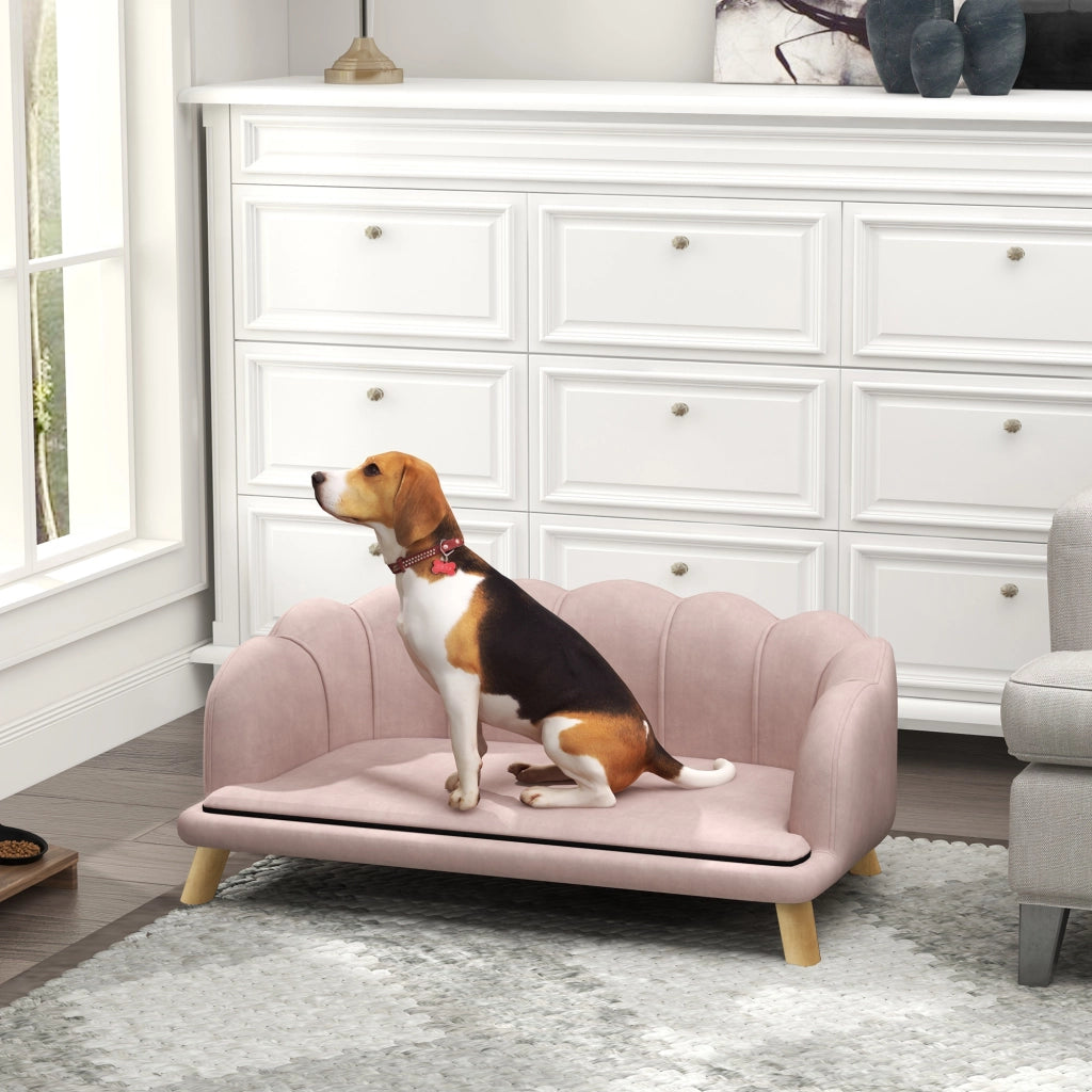 Divano per cani ¨C zephmum ¨C rosa, legno, imbottito