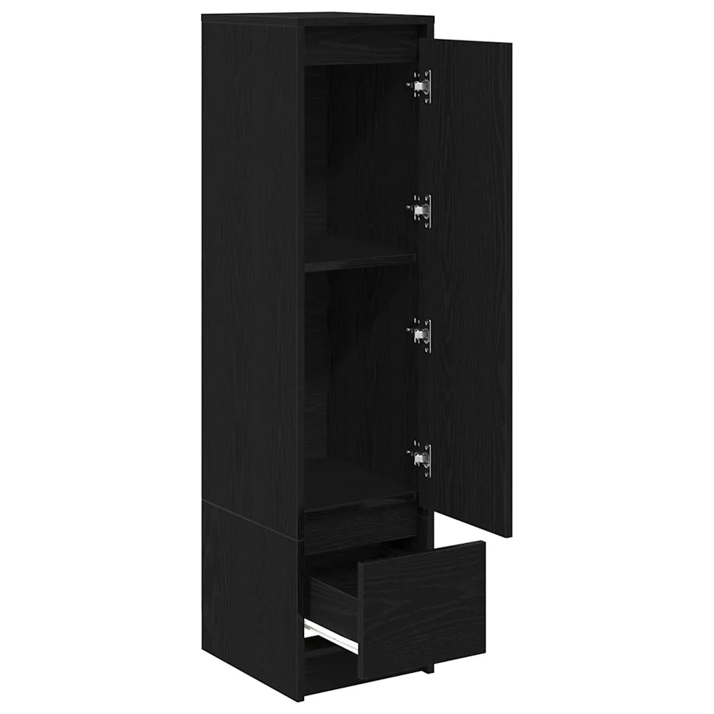 Credenza-Buffet-Armadio da cucina Rovere Nero 29,5x34x119,5 cm in Legno Multistrato