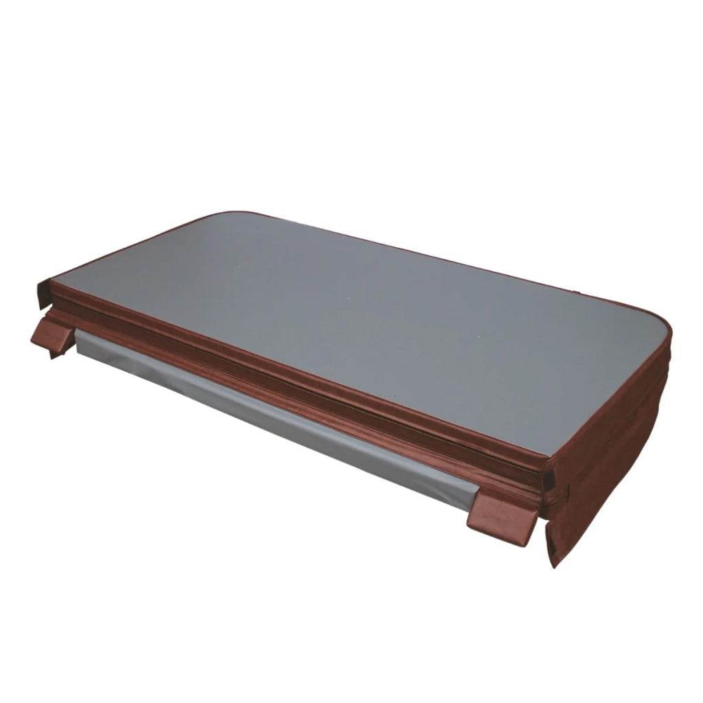 Copertura per vasca idromassaggio Coperchio Spa 2 x 2 m quadrato Marrone Hard Top Resistente alle intemperie PVC in Pelle