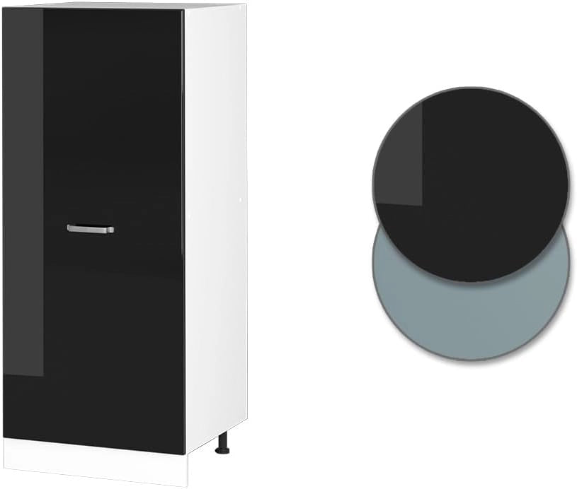 mobile cucina dispensa R-Line, Nero lucido, 60 cm, per la libera combinazione all'interno di sistemi cucina modulari