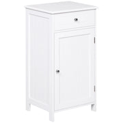 Mobiletto da Bagno con Anta e Cassetto Bianco 43x34x77 cm