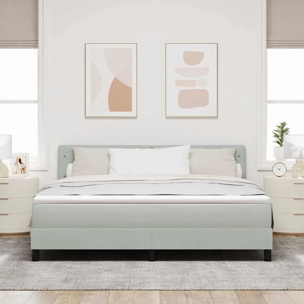 Letto a molle con materasso Grigio chiaro 180 x 200 cm Velluto 3339122