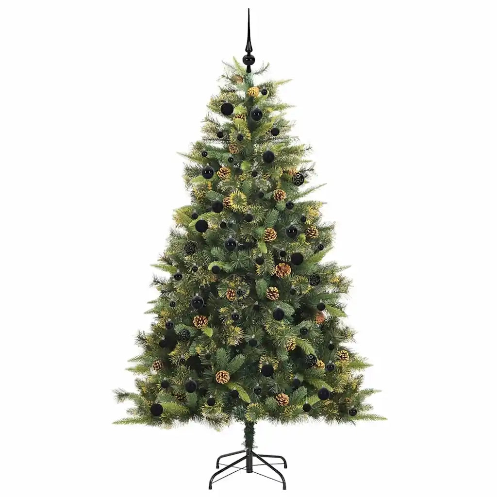 Albero di Natale artificiale pieghevole con coni Verde 240 cm 3395108