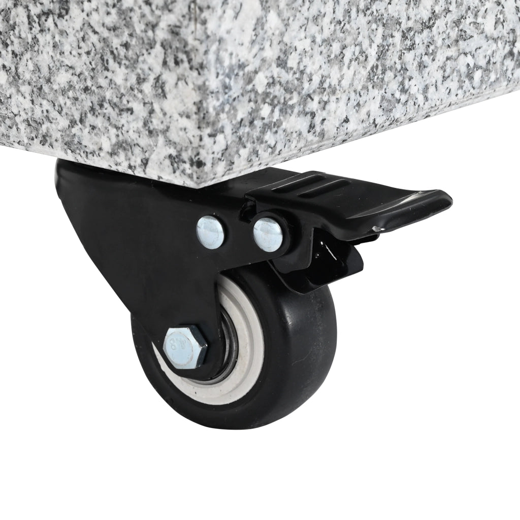 Base Ombrello con Ruote per Pali Ã˜38/48mm Grigio Granito 25 kg Rettangolare
