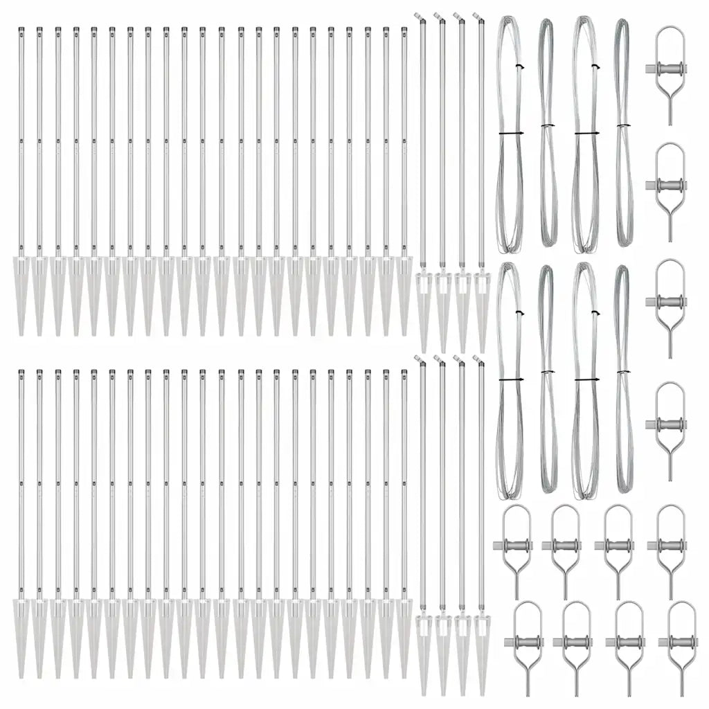 Palo della recinzione 52 pcs Grigio 3,2 x 3,2 x 165 cm 3350208