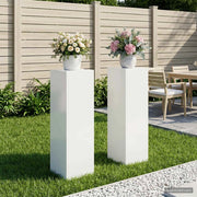 Supporto per piante 2 pcs Bianco 30 x 30 x 100 cm Acciaio 8012505